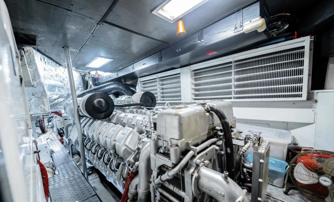Engine room, twin MTU